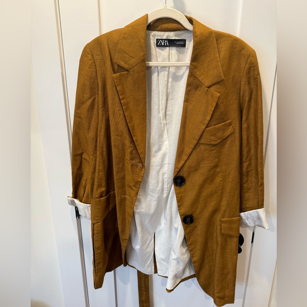 Zara Ochre Blazer with Black Buttons